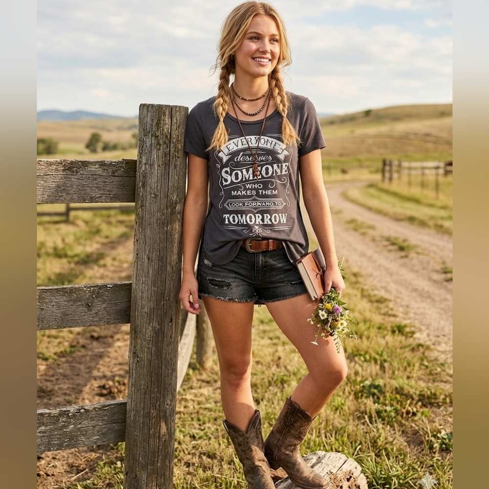 Charcoal Gray Graphic Tee with sideslits.